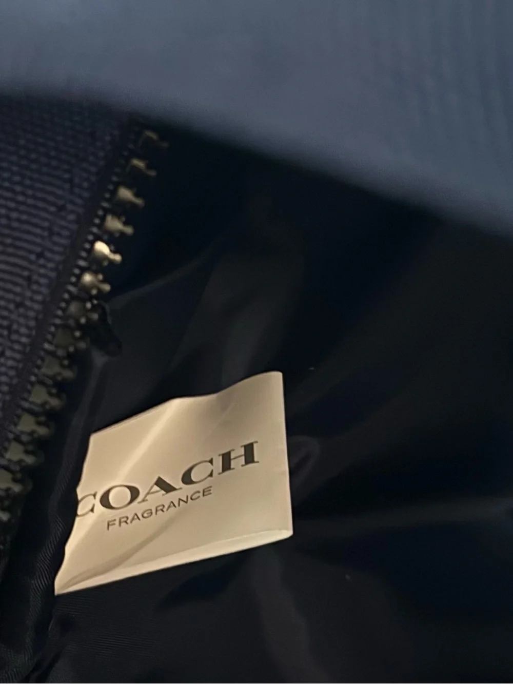 Navy-Blue Coach Beauty (Varsity-Print) Large Cosmetic-Toiletry Bag/Pouch
